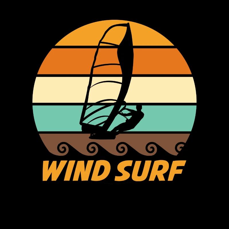 Cooler Windsurfer im Retro Look Surfer Geschenk