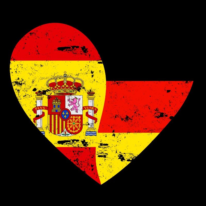 Flaggenherz Spanien Deutschland Flagge