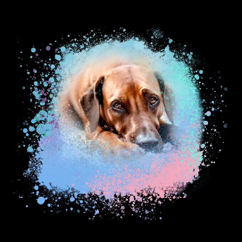 rhodesianridgeback, Hund,Hunderasse,graffiti,rosa
