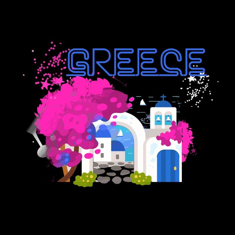 grèce,image,paysage,fleurs,collage,grèce