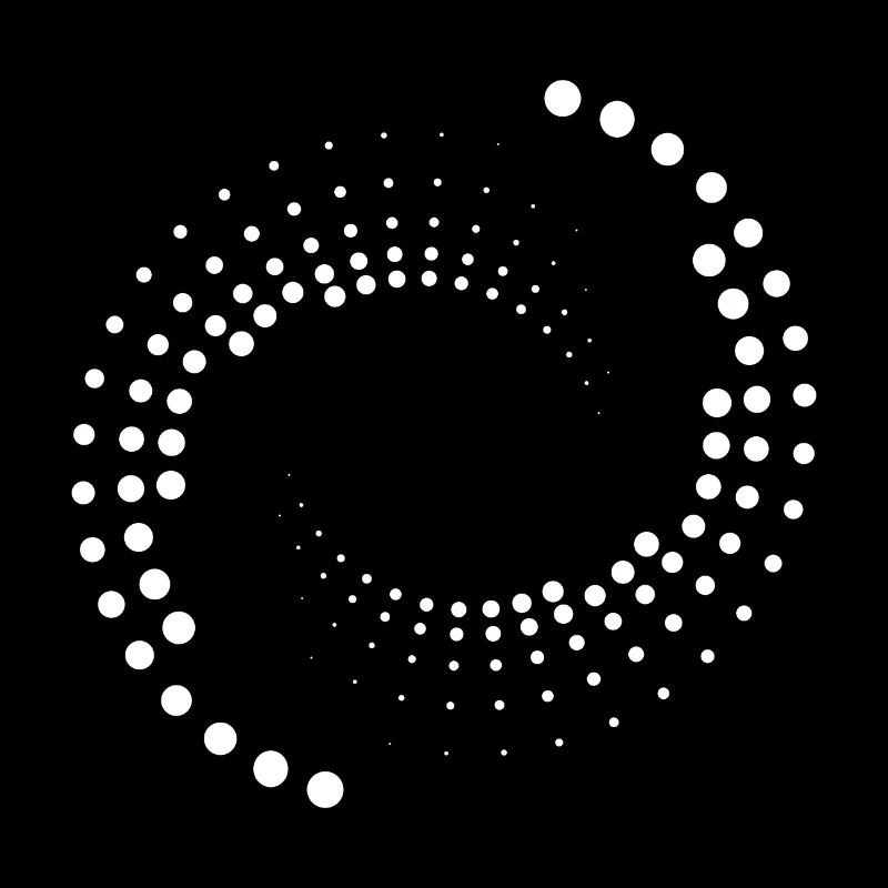 Spirale avec cercles blancs