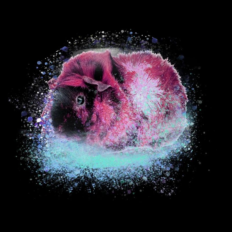 cochon d’Inde, graffiti, peinture, rose, rose, pop-art