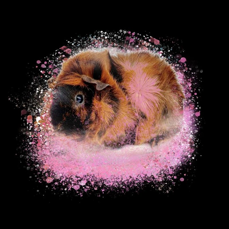 cochon d’Inde, graffiti, peinture, rose, rose