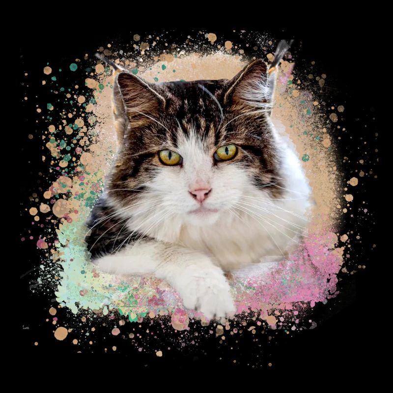 maincoon,katze,graffiti,malerei, Maine-Coon-Katze,
