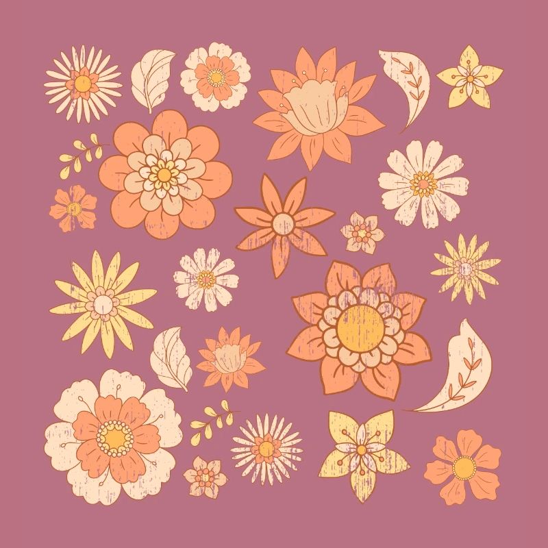Cute Retro Flowers Pattern
