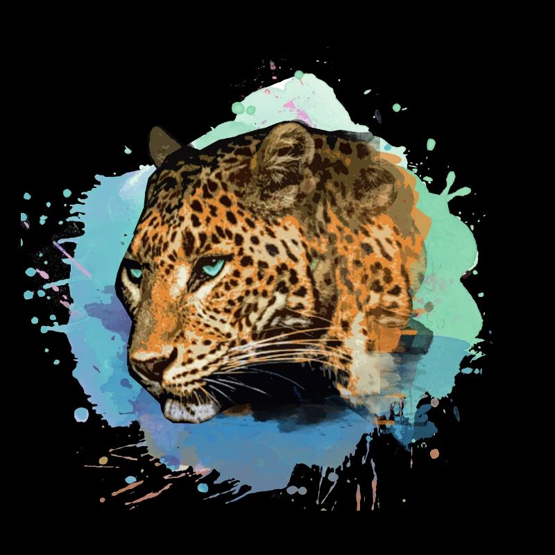 léopard, chat, chat sauvage, graffiti, peinture