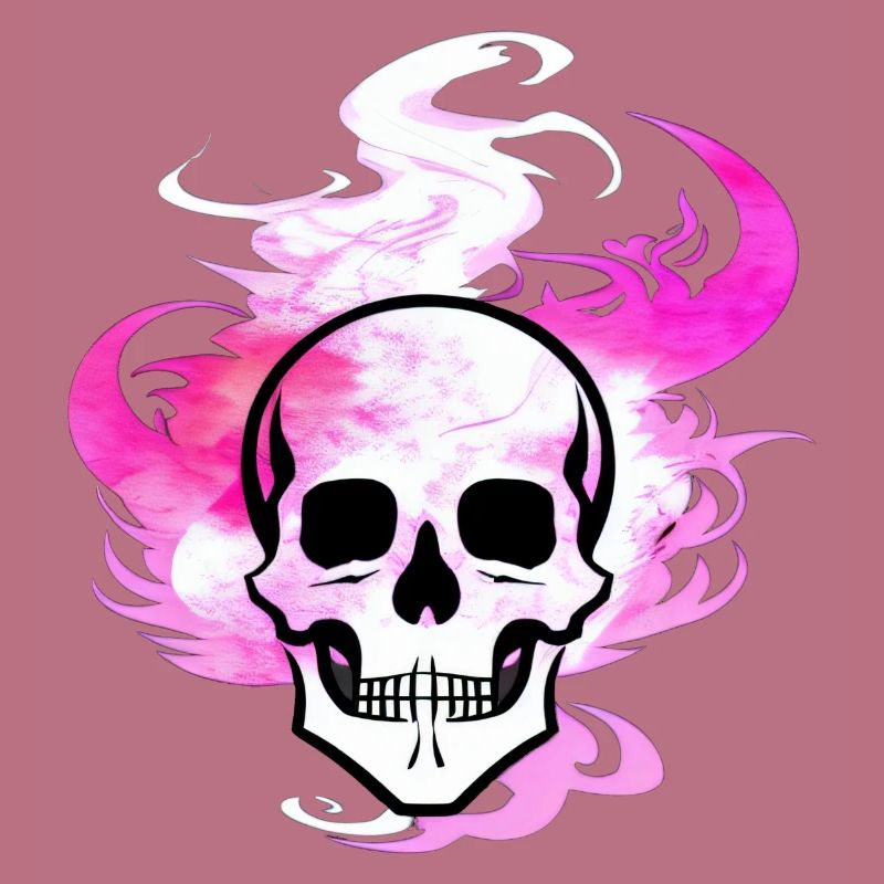 Fire Skull Smoke Pink Skeleton Flames 2