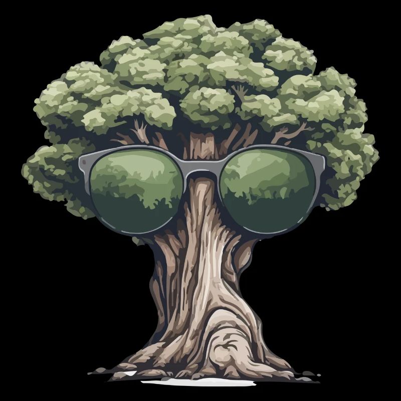 Baum mit Sonnenbrille
