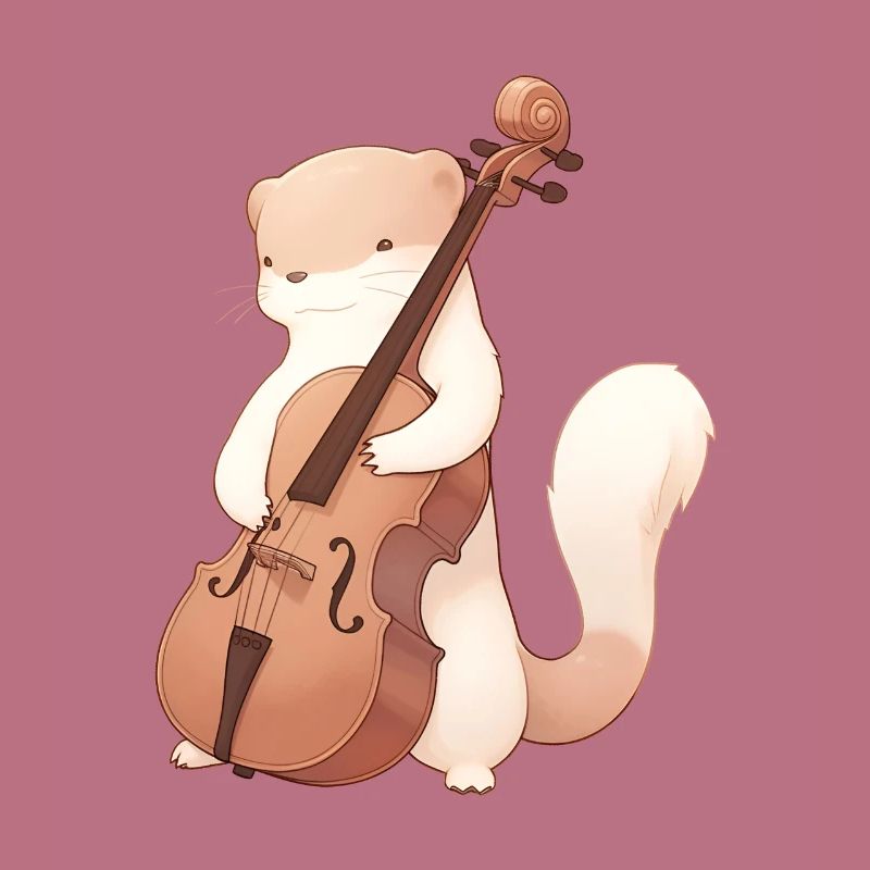 Cute mongoose playing cello