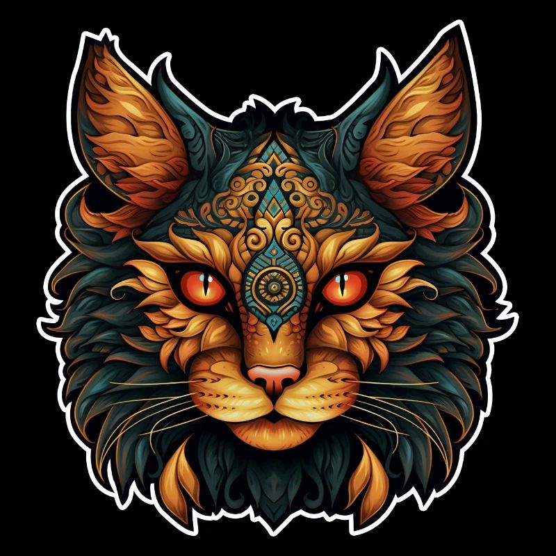 Mythical Cat - Einzigartiger T-Shirt-Print