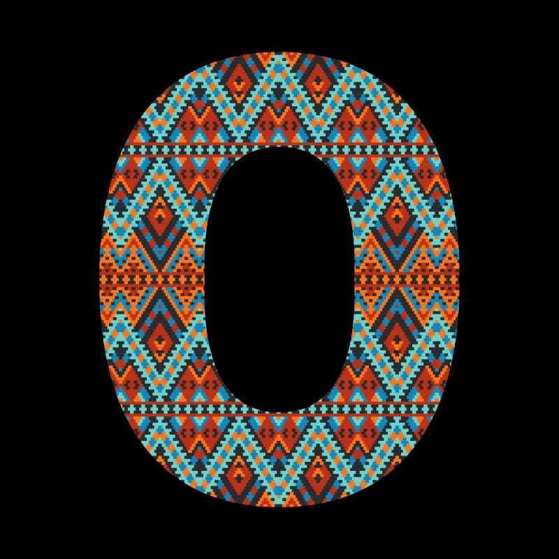 Letter O- boho design, Colorful monogram