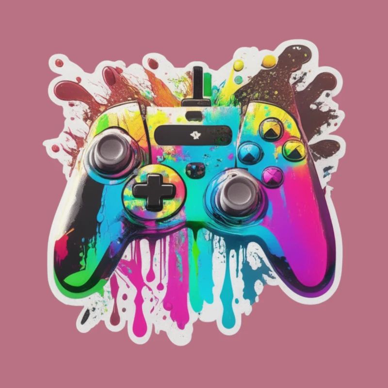 Gaming Controller Rainbow Splash