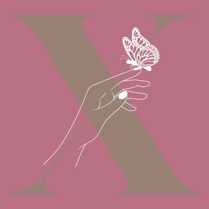 Letter x Magic butterfly