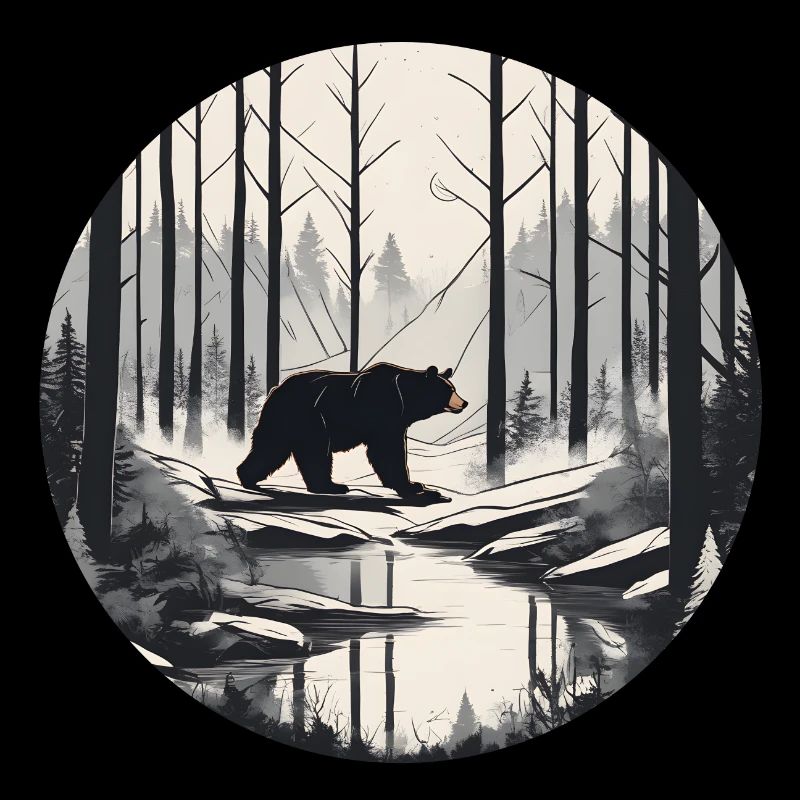 Bear Stalking through the Woods
