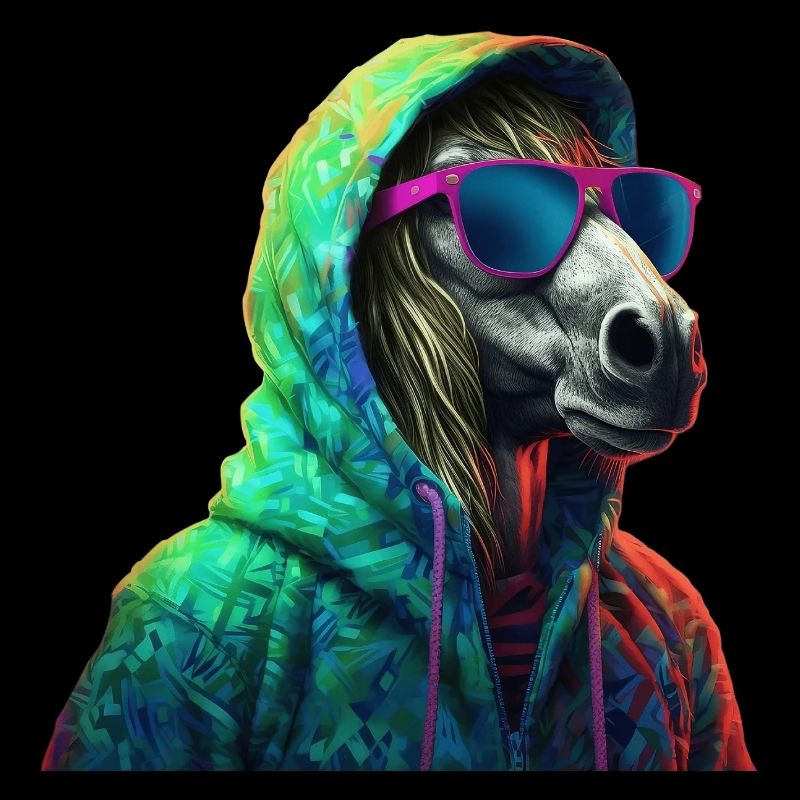 Pferd mit Sonnenbrille Bunt Coole Pferde