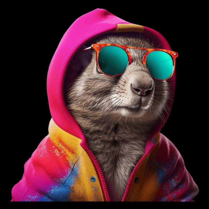 Eichhörnchen mit Sonnenbrille Bunt Coole Waldtiere