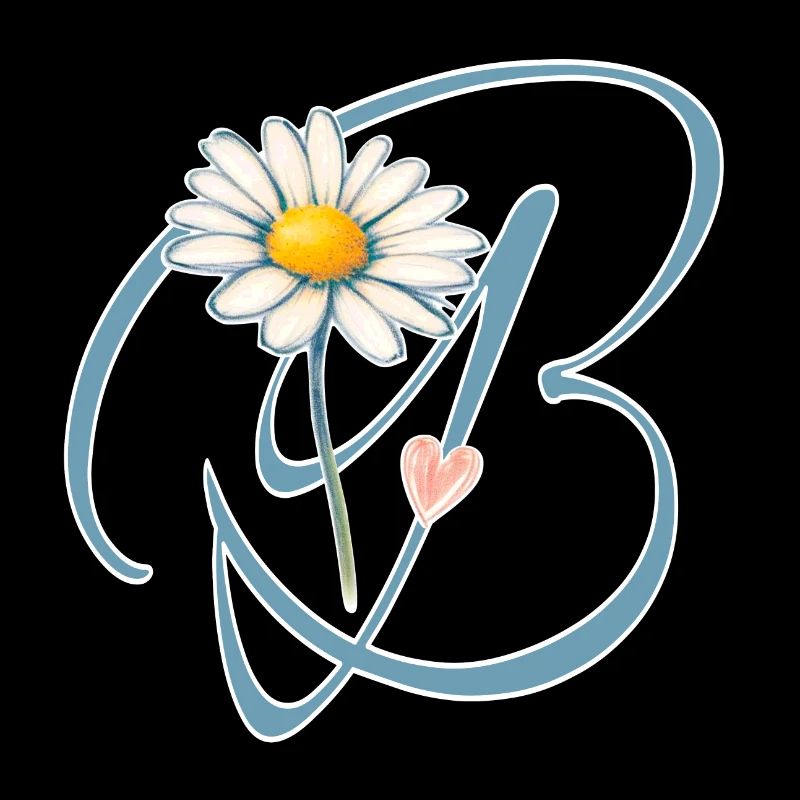 Buchstabe B Gänseblümchen Herz