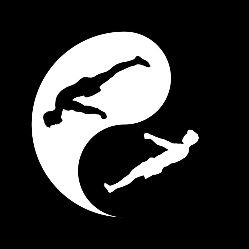 Yin and Yang Calisthenics Planche and Front Lever