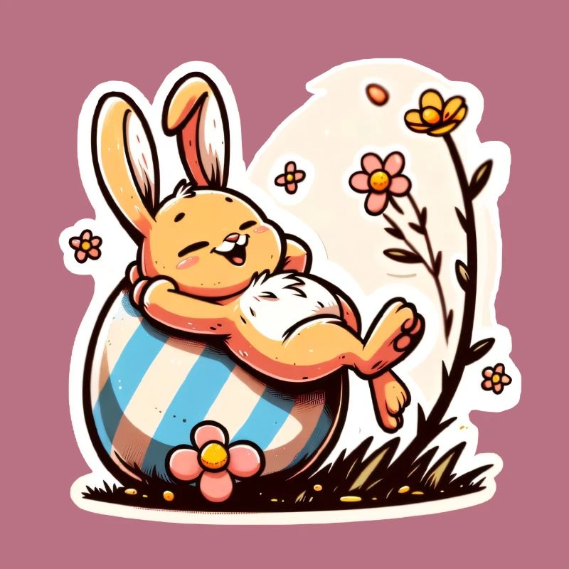 Easter bunny lazy and cute