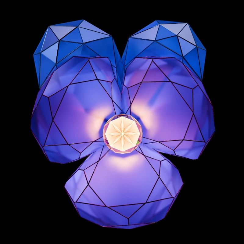 Violette Kristallblüte