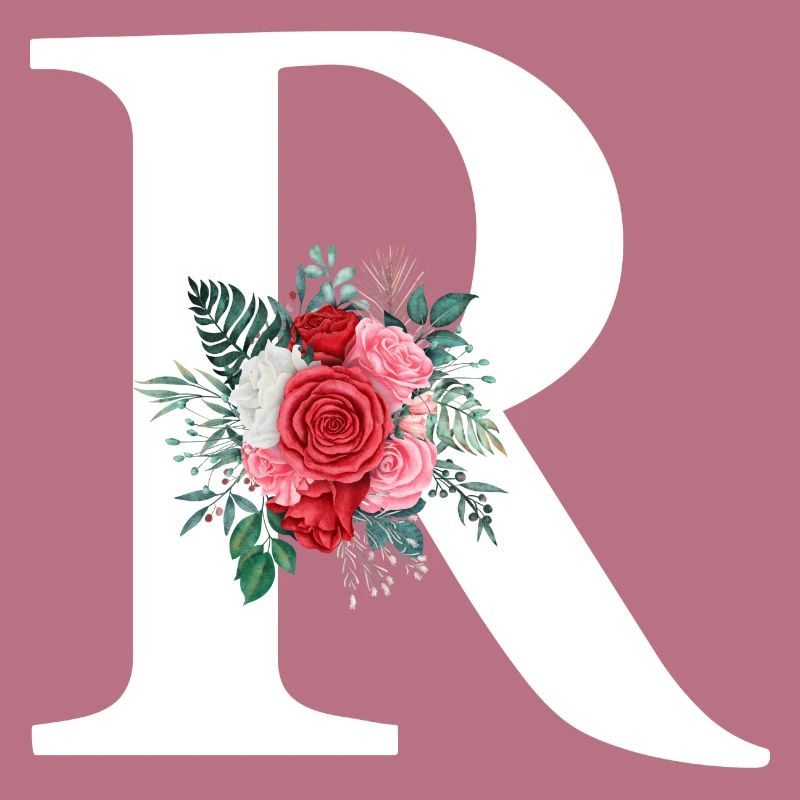 Roter Blumenbuchstabe R