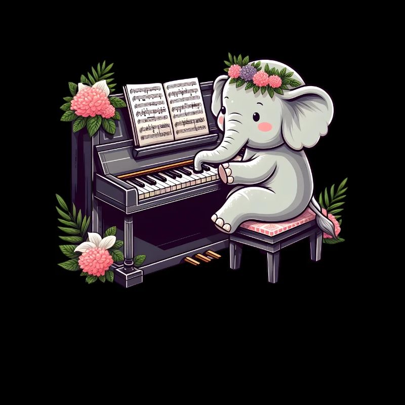 Elefant am Klavier