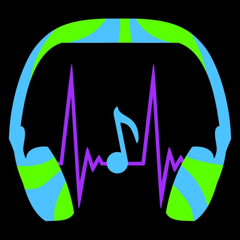 Kopfhörer Note Musiknote Puls Frequenz Herzschlag