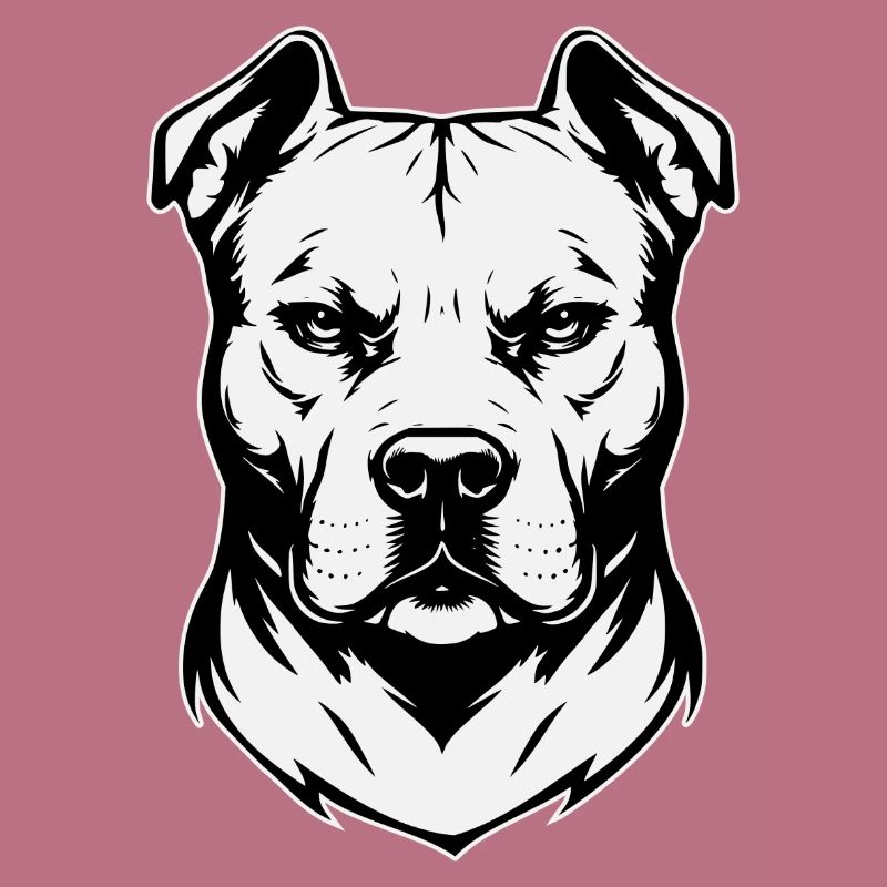 Conception de tête de pitbull noir et blanc