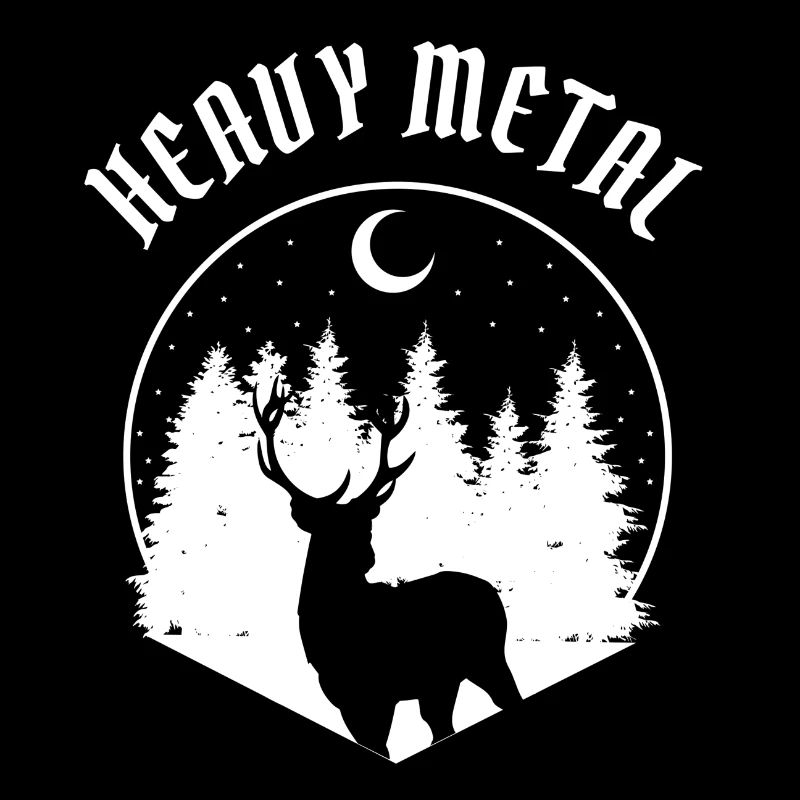 Heavy Metal Motiv mit Hirsch