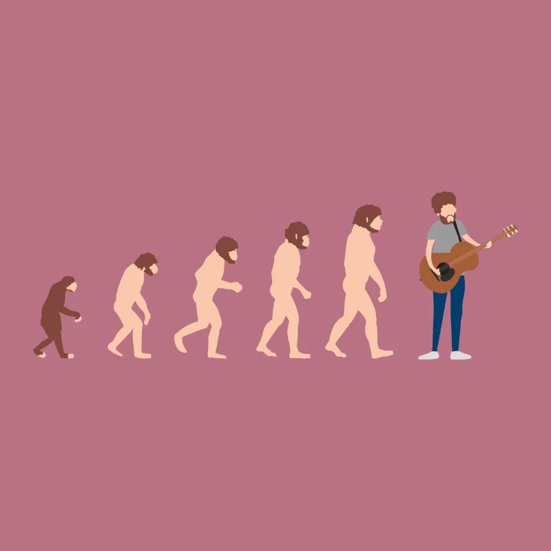 Evolution Gitarrist Lustige Geschenkidee