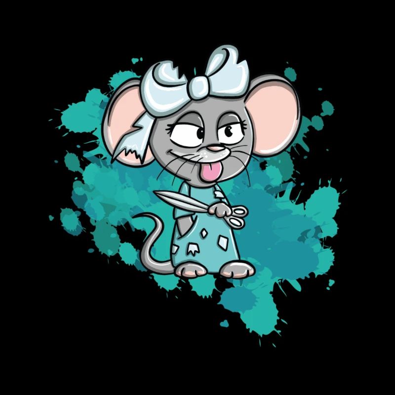 watercolor susi style mouse Naughty wild Statement love