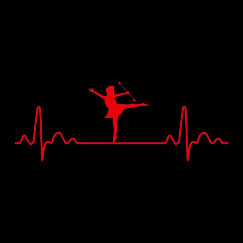 Heartbeat Baton Twirling Idée cadeau drôle