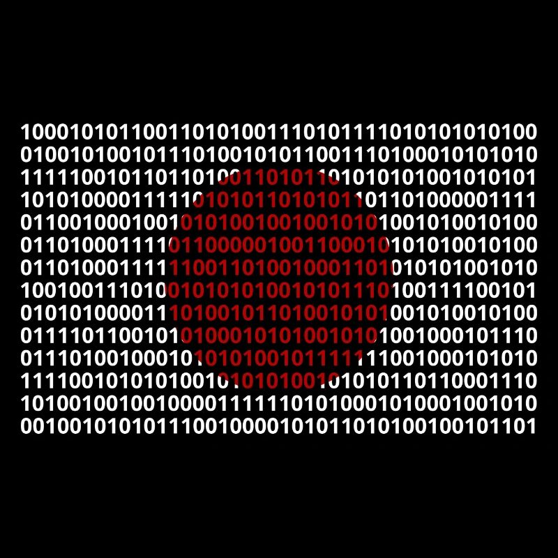 Japan flag numbers binary code byte bit code
