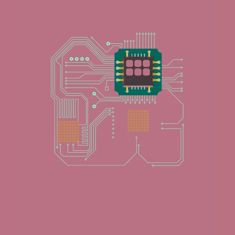 Computer chip, CPU heart - Computer Geek