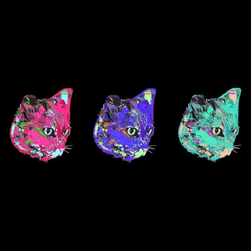 katzen, bunt,pop-art, kunst,warhol,graffiti,katze