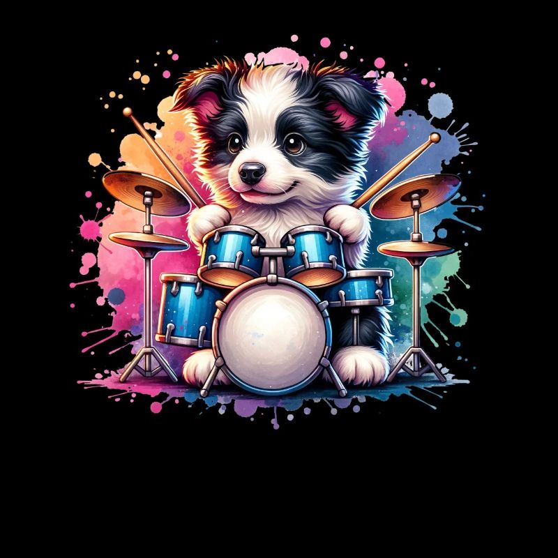Cool Border Collie Drummer Performance
