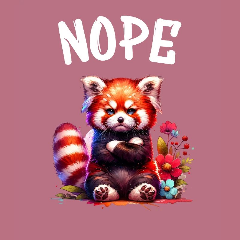 Red Panda Funny Saying Nope Fire Fox