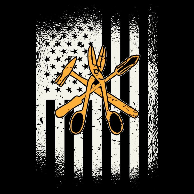 Sheet Metal Worker Tools American Flag -