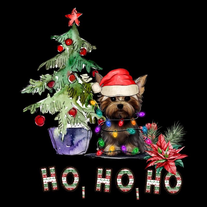 Weihnachtshund Yorkshire Terrier