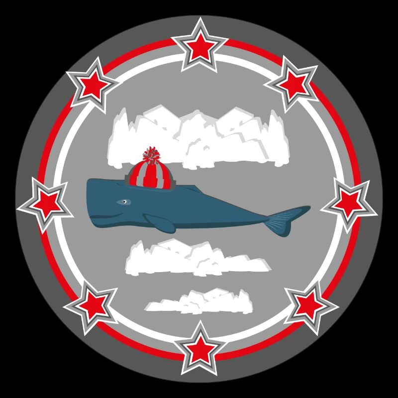 Wal im Winter mit viel Eis.