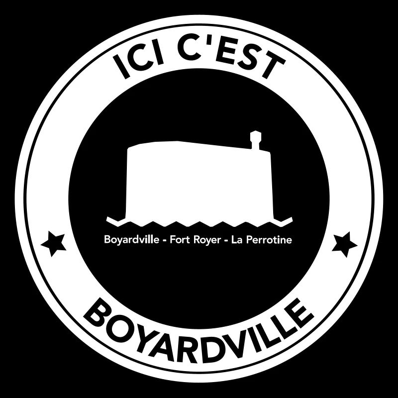 Round sticker "Here is Boyardville"
