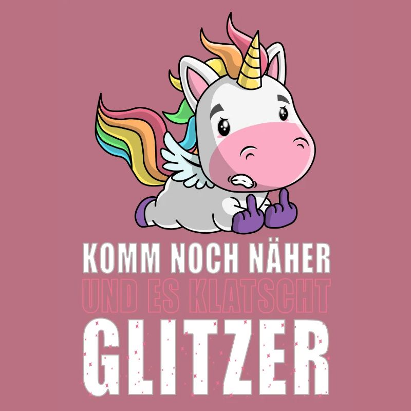 Noch näher es klatscht Glitzer Einhorn Geschenk