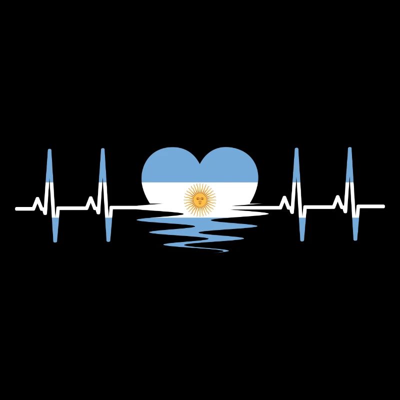 Drapeau argentin pulsation cardiaque impulsion sinusoïdale ECG