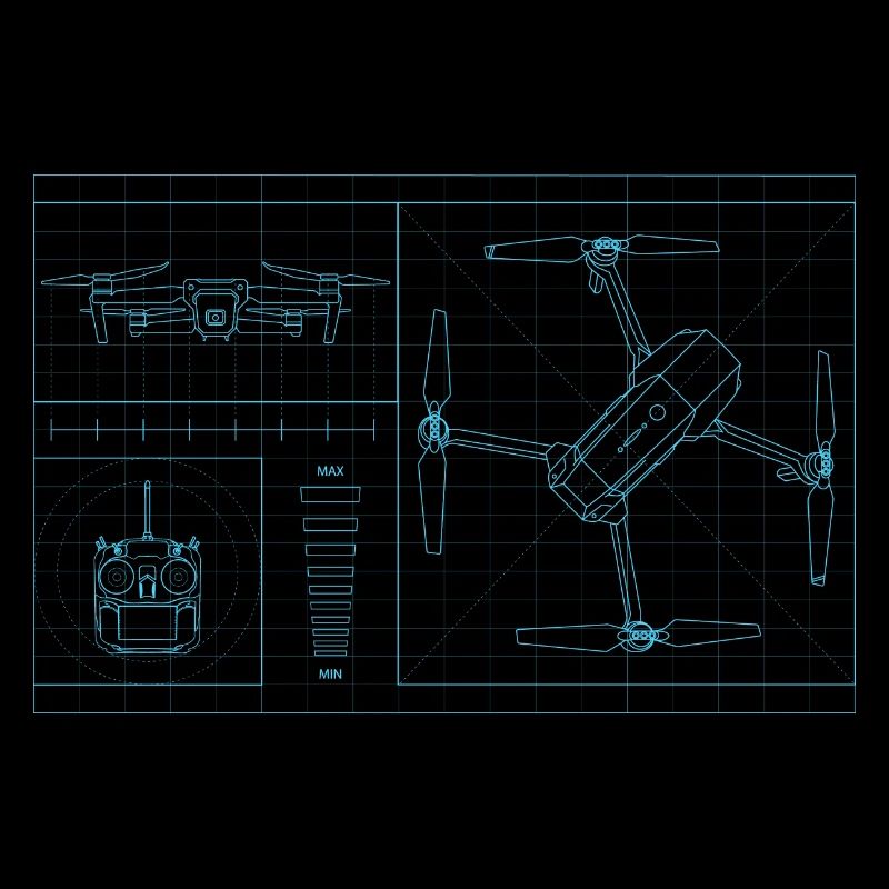 Drone Quadrocopter Blueprint Pilote de drone