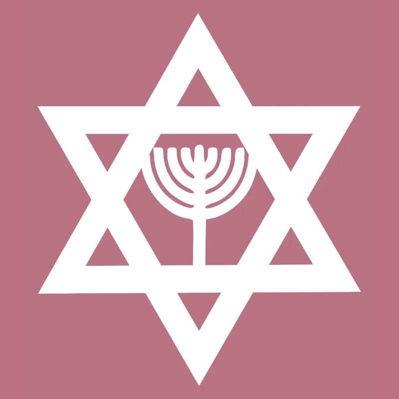Étoile de david judaïsme menorah blanc