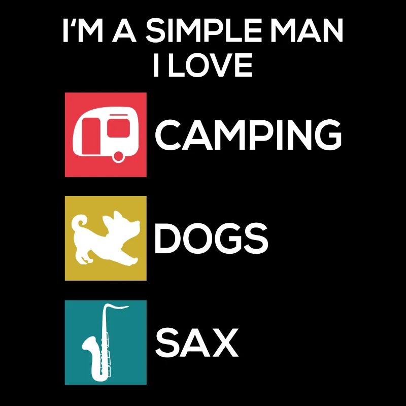 Saxophon Camping Hunde Männer