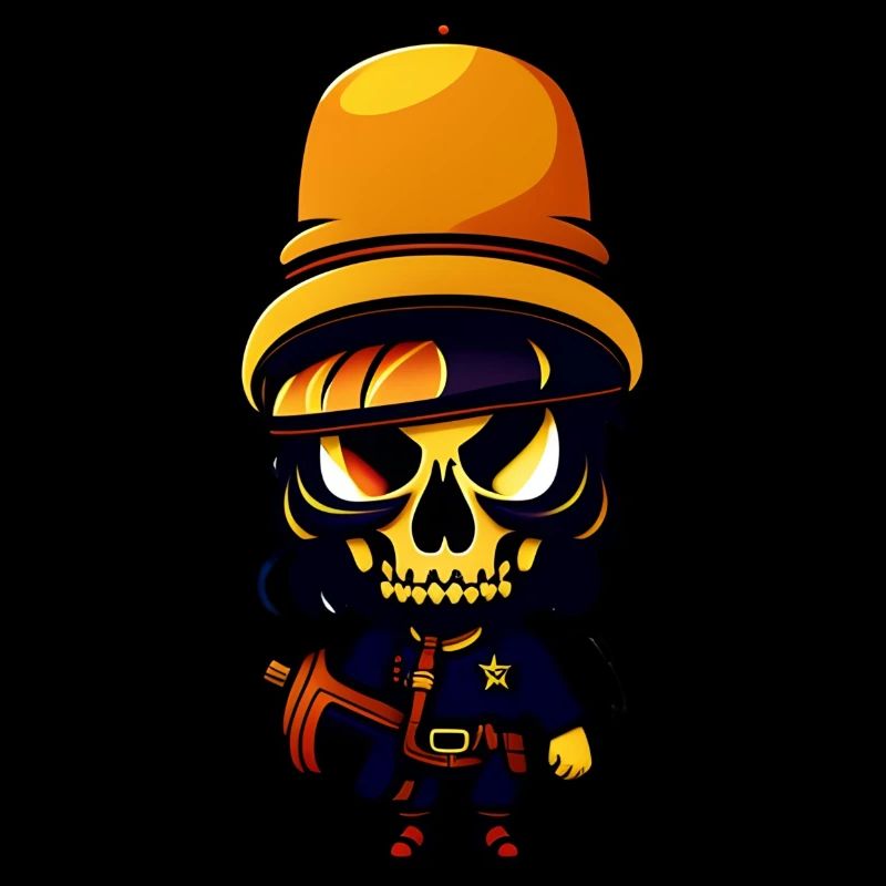 Sheriff-Karikatur-Skelett