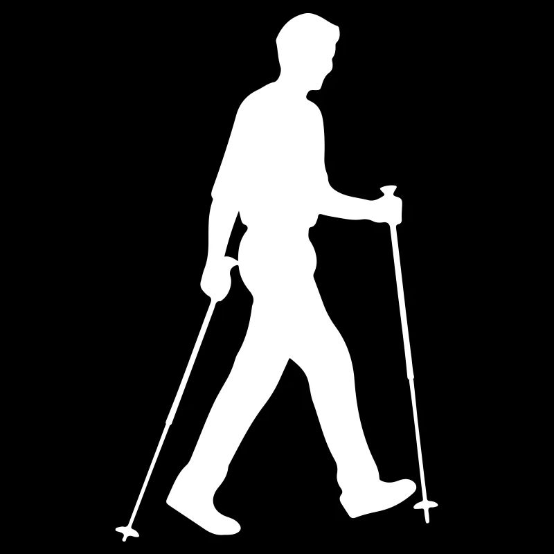 Nordic Walking Man Silhouette