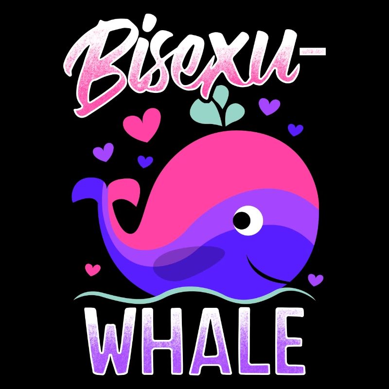 BisexuWHALE Funny Bisexual Pride Illustration