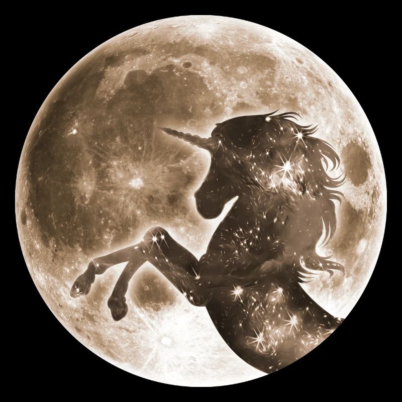 Magisches Einhorn, Vollmond Mond, Space